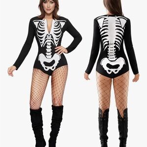 Skeleton Print Bodysuit